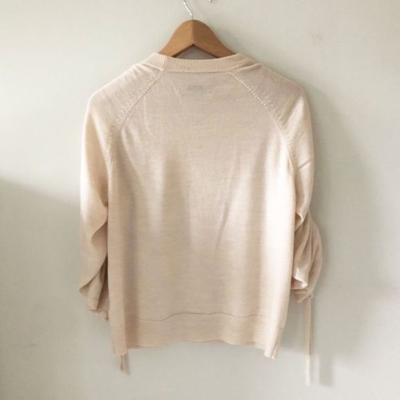 All Saints Merino Wool Ruched Sleeve Ero Sweater - Picture 6 of 10